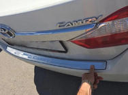 Toyota Camry 2011–2017 гг. Накладка на задний бампер Libao нержавейка фото 1