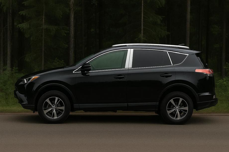 Toyota Rav 4 2013-2018 гг. Полный комплект хромированных окантовок стекол Image