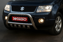 Suzuki Grand Vitara 2005-2017 гг. Защита переднего бампера Winbo (нержавейка) фото 1
