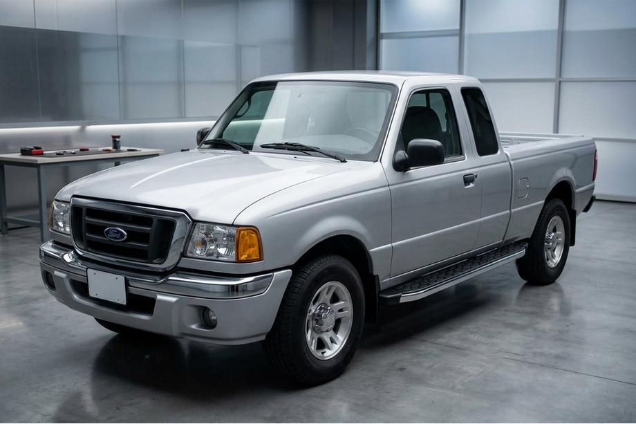 Ford Ranger 2002-2006 гг. Боковые Подножки BlackLine (2 шт., Алюминий) Image