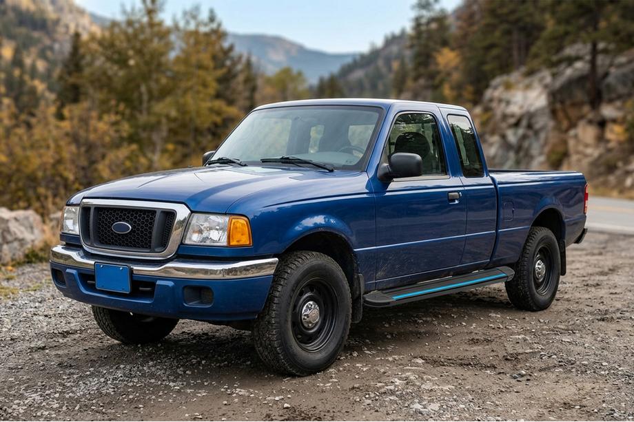 Ford Ranger 2002-2006 гг. Боковые Подножки Maya Blue (2 шт., Алюминий) Фото 1