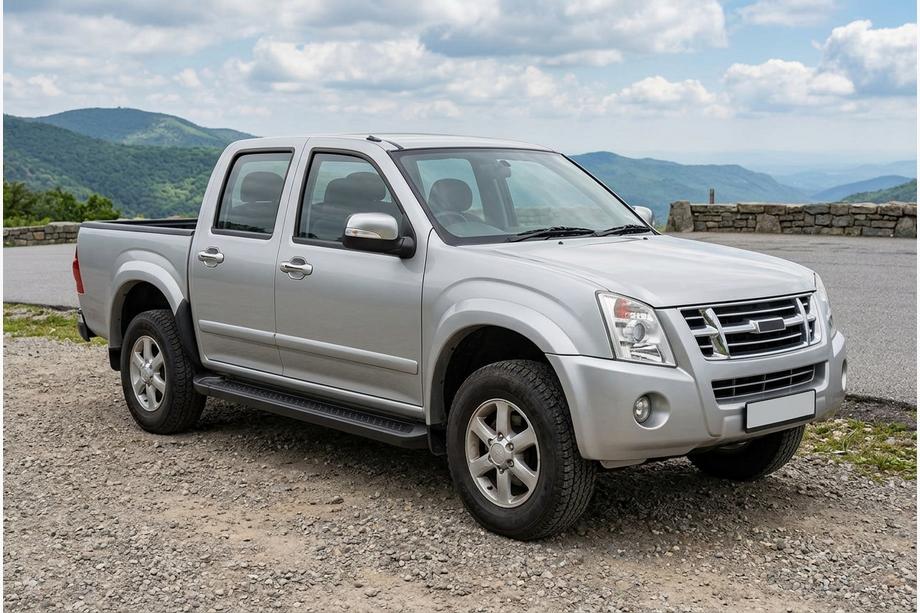 Isuzu D-Max 2002-2011 гг. Боковые Подножки Allmond Black (2007-2012, 2 шт., Алюминий) Image