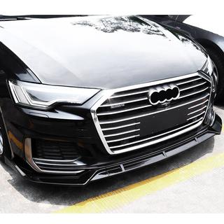 Передняя губа (черная) Audi A6 C8 2018–2025 гг. фото 2