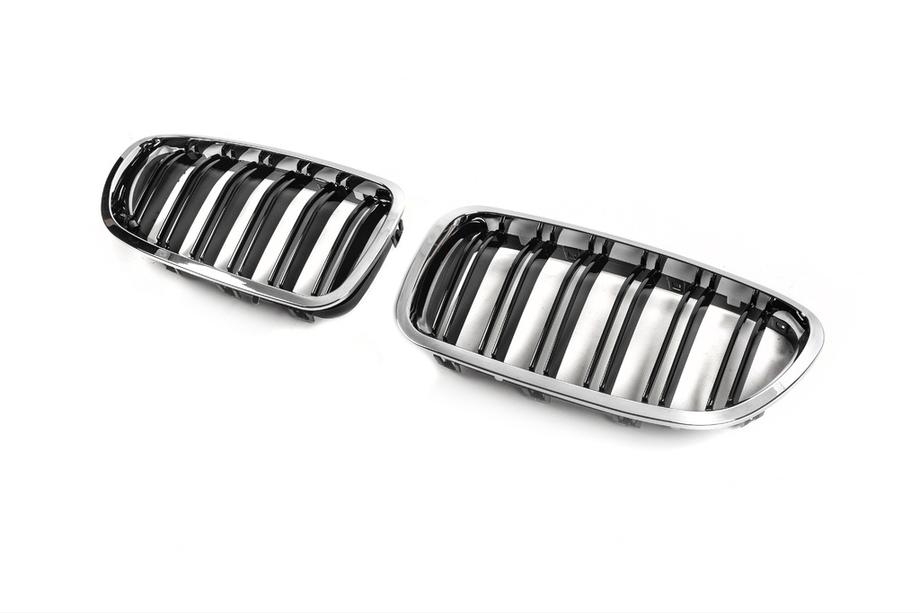 BMW 5 серия F10/F11 2010–2016 гг. Решетка-ноздри (2 шт, Хром) Image