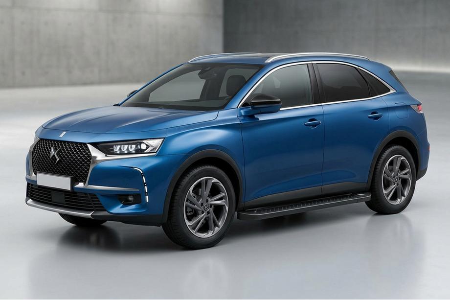 DS 7 Crossback 2017-2022 гг. Боковые Подножки Allmond Black (2 шт., Алюминий) Image