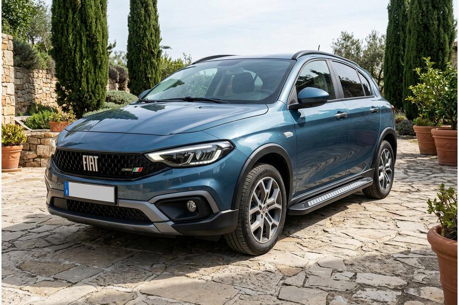 Fiat Tipo Cross 2021- гг. Боковые Подножки Vision New Black (2 шт., Алюминий) Image