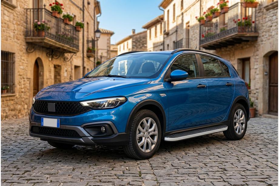 Fiat Tipo Cross 2021- гг. Боковые Подножки Tayga Grey (2 шт., Алюминий) Image