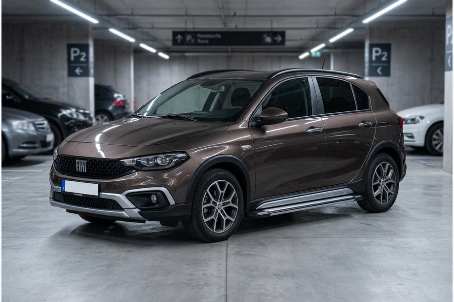 Fiat Tipo Cross 2021- гг. Боковые Подножки Rainbow (2 шт., Алюминий) Image