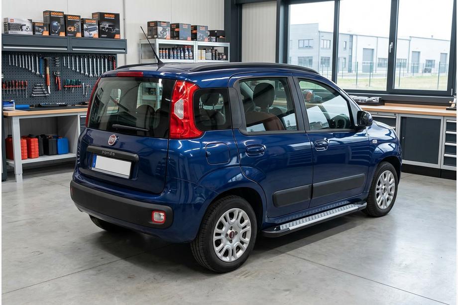 Fiat Panda 2011-2023 гг. Боковые пороги Allmond Grey (2 шт., алюминий) Фото 1