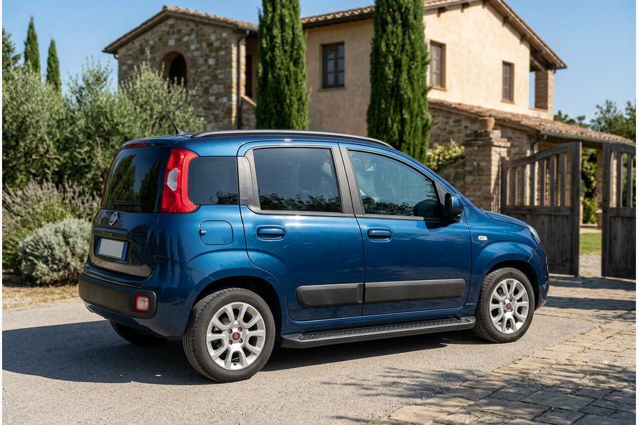 Fiat Panda 2011-2023 гг. Боковые Подножки Allmond Black (2 шт., Алюминий) Фото 1