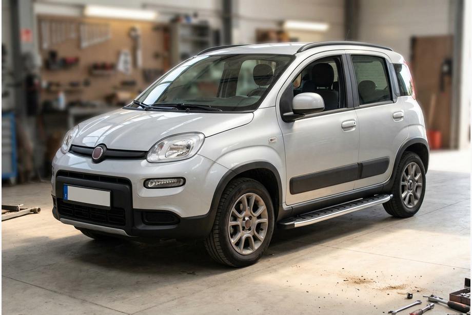 Fiat Panda 2011-2023 гг. Боковые Подножки Fullmond (2 шт., Алюминий) Image