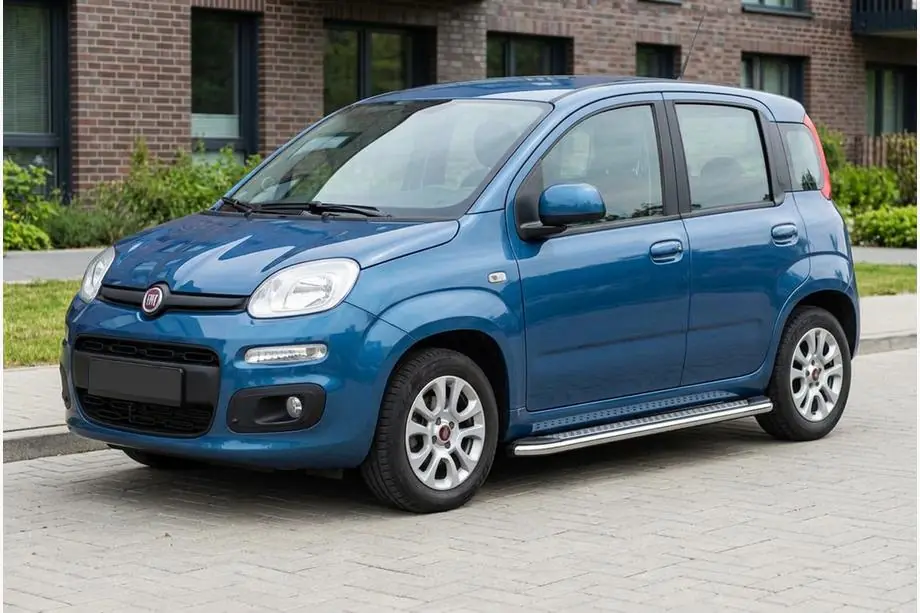 Fiat Panda 2011-2023 гг. Боковые Подножки Maydos V2 (2 шт., Алюминий и Нержавейка) Фото 1