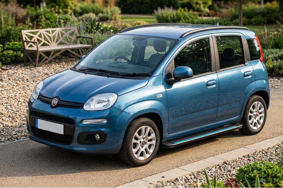 Fiat Panda 2011-2023 гг. Боковые Подножки Maya Blue (2 шт., Алюминий) Фото 1