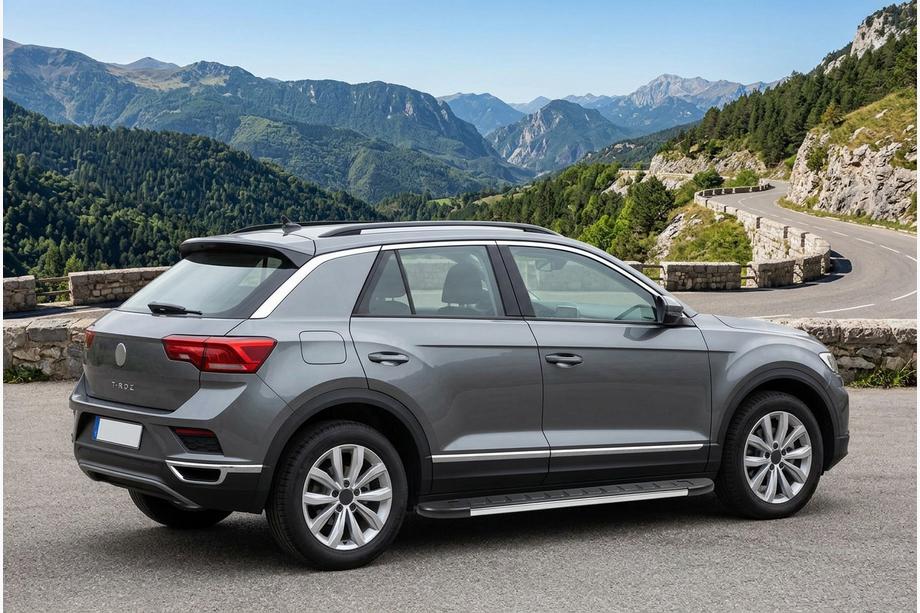 Volkswagen T-Roc 2017-2025 гг. Боковые Подножки Duru (2 шт., Алюминий) Image