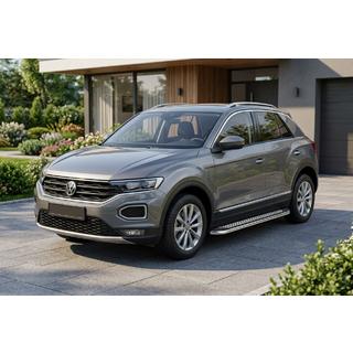 Боковые Подножки Maydos V2 (2 шт., Алюминий и Нержавейка) Volkswagen T-Roc 2017-2025 гг. фото 1