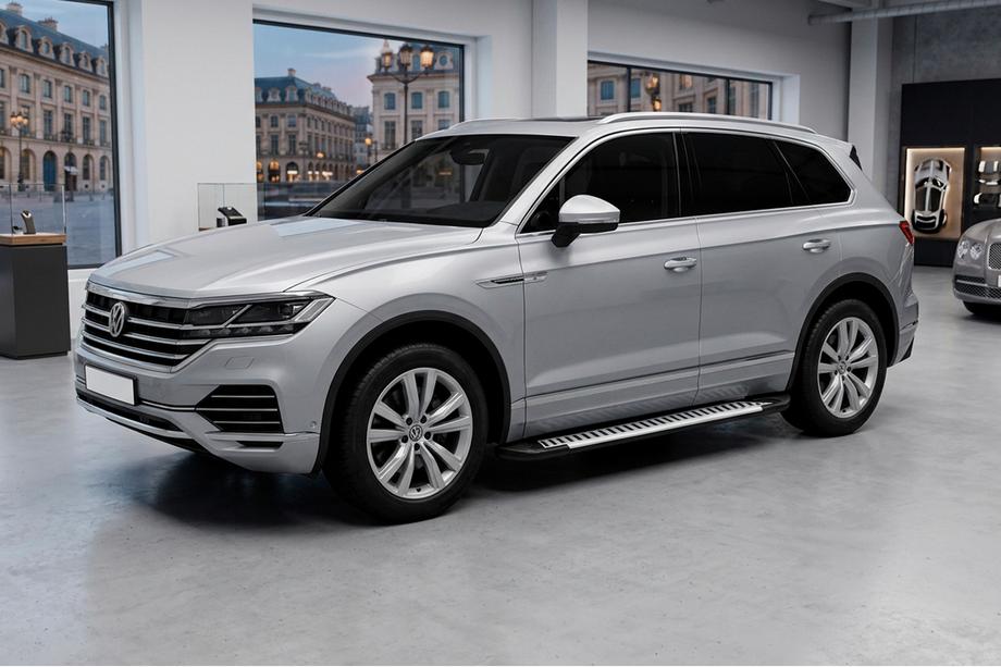 Volkswagen Touareg 2018- гг. Боковые Подножки Line (2 шт., Алюминий) Image