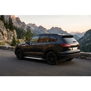 Боковые пороги Allmond Grey (2 шт., алюминий) Volkswagen Touareg 2018- гг. фото 1