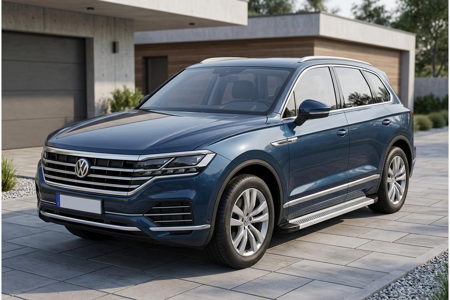 Volkswagen Touareg 2018- гг. Боковые Подножки Maya V2 (2 шт., Алюминий) Image