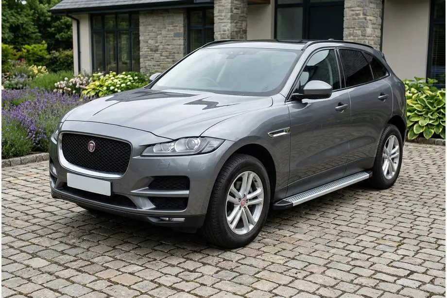 Jaguar F-PACE 2016- гг. Боковые Подножки Maya V2 (2 шт., Алюминий) Image