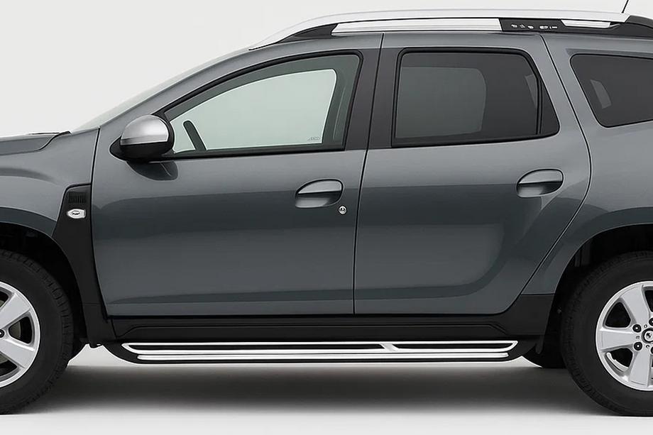 Dacia Duster 2018-2024 гг. Боковые Подножки OEM (2 шт., Алюминий) Image