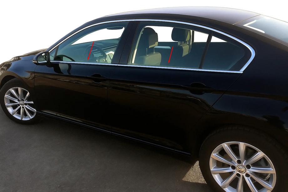 Volkswagen Passat B8 2015-2023 гг. Окантовка стекол SD/SW нержавейка Фото 1
