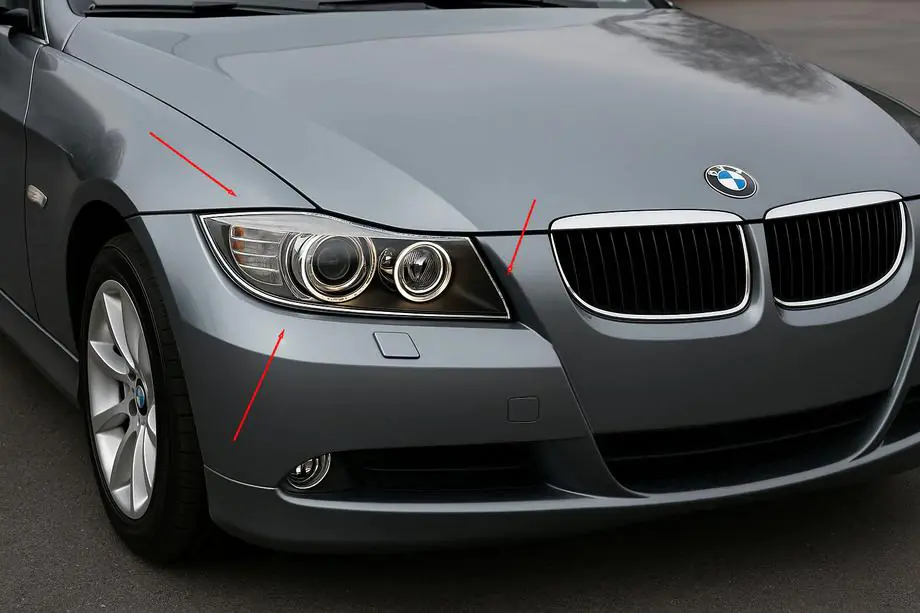 BMW 3 серия E90/E91 2005-2011 гг. Хром Накладки на Фары (2 шт., Пластик) Image