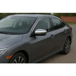 Накладки на Зеркала (2 шт, Нержавеющая Сталь) Honda Civic Sedan 2021- гг. фото 1