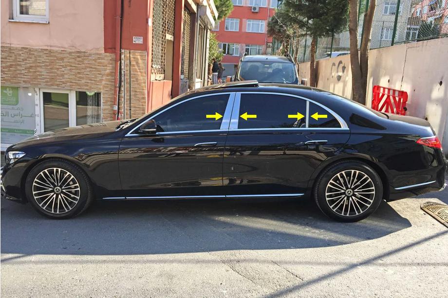 Mercedes S-class W223 2020- гг. Накладки на стойки из нержавеющей стали Image