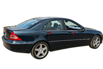 Mercedes C-class W203 2000-2007 гг. Окантовка стекол Нержавейка 4 шт, Седан, Carmos - Турецкая сталь фото 1
