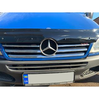Широкие накладки на решетку (2002-2006, 6 частей, нержавейка) Mercedes Sprinter W901/902/903/904/905 1995–2006 гг. фото 2